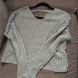 SO Women's V-Neck Sweater - Light Gray